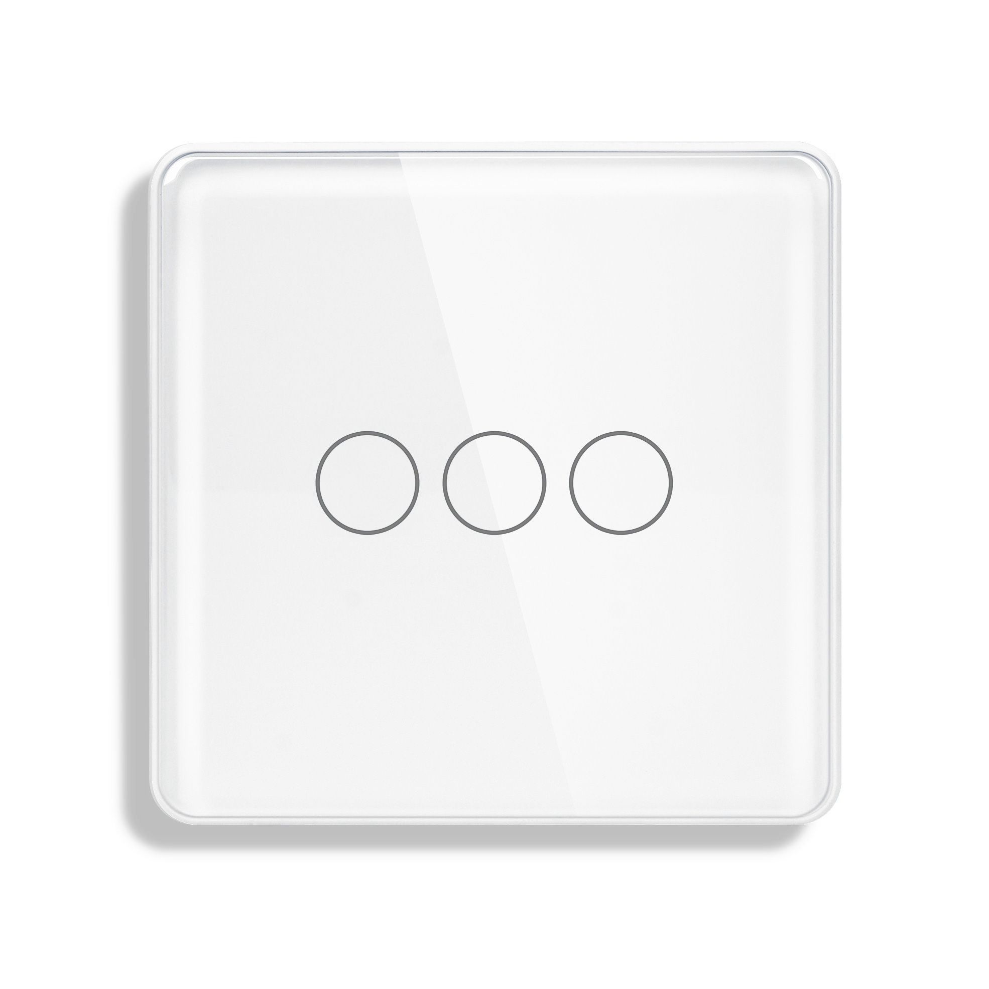 Купить Сенсорный выключатель WiFi без нуля 3кл. 1пост (3G) стекло 2.5D 86x86мм цвет белый в интернет-магазине Mvava.ru