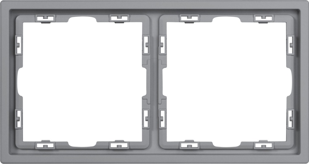 Рамка MVAVA Echo, 2 поста, 152×81 мм, пластик, серебро MVAVA