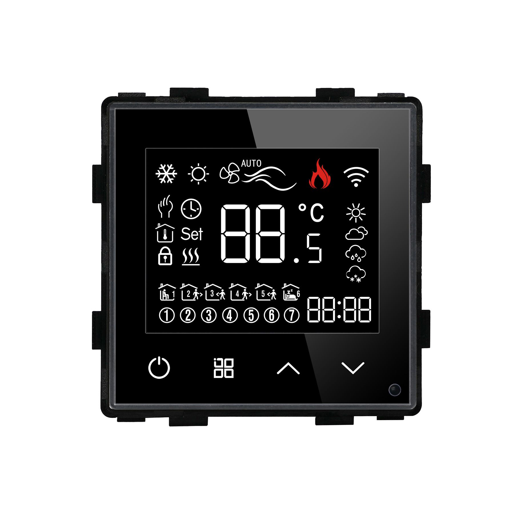Купить Сенсорный Zigbee терморегулятор для электрического теплого пола 16А (механизм без рамки), цвет черны в интернет-магазине Mvava.ru