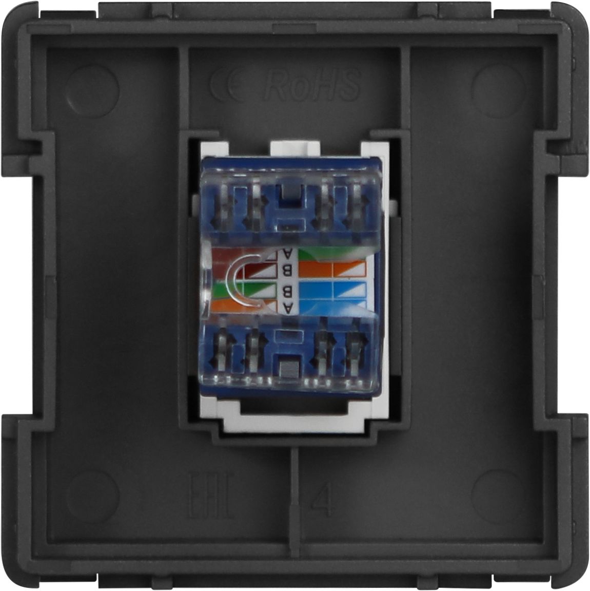 Купить Механизм розетки интернет RJ-45, Cat6, цвет серый в интернет-магазине Mvava.ru