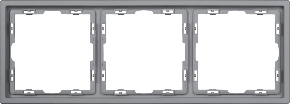 Рамка MVAVA Echo, 3 поста, 223×81 мм, пластик, серебро MVAVA