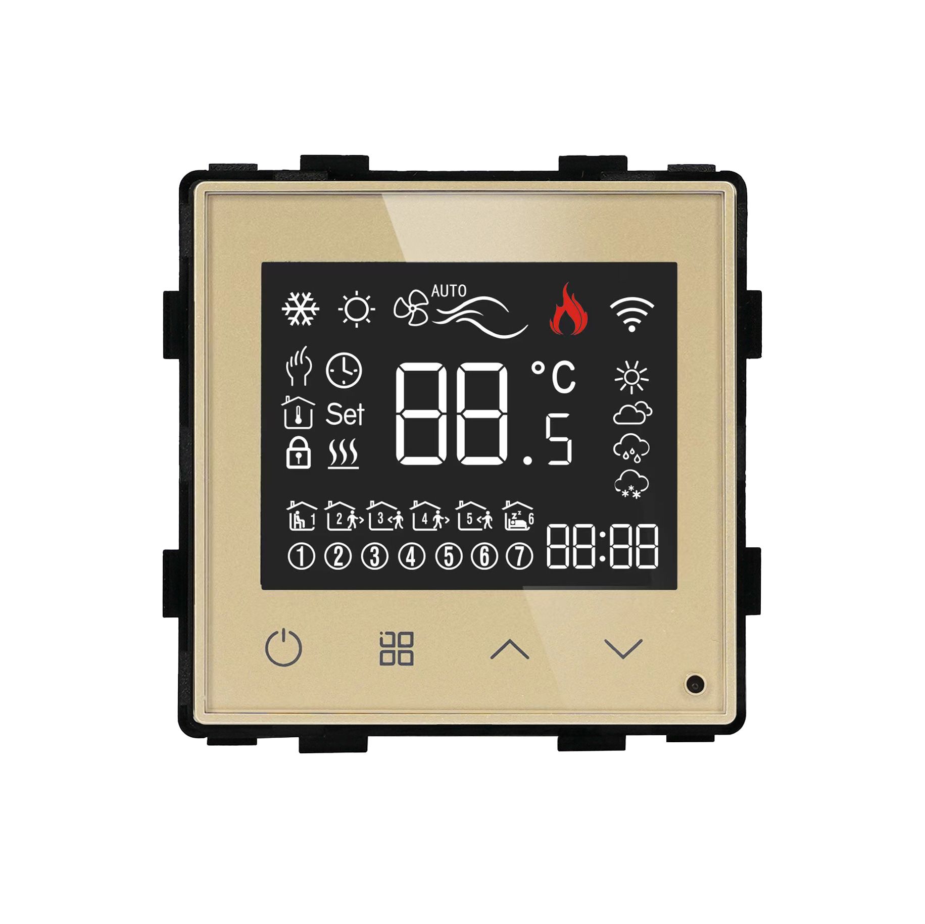 Купить Сенсорный Zigbee терморегулятор для электрического теплого пола 16А (механизм без рамки), цвет золот в интернет-магазине Mvava.ru