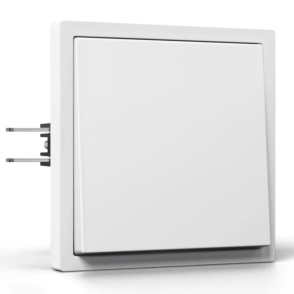 Купить Выключатель echo проходной, 1 клавиша, 1 пост, рамка 81х81мм пластик, белый цвет в интернет-магазине Mvava.ru