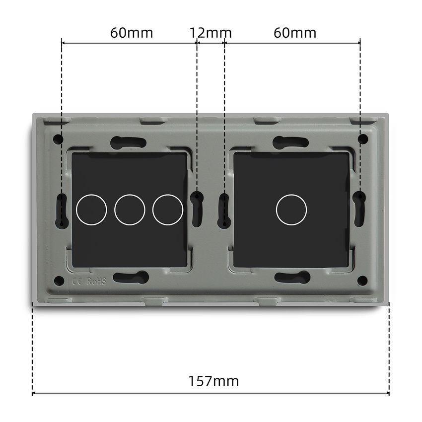 Купить Панель 2 поста (1G+3G) 157*86мм, стекло (без выкл.) цвет белый в интернет-магазине Mvava.ru