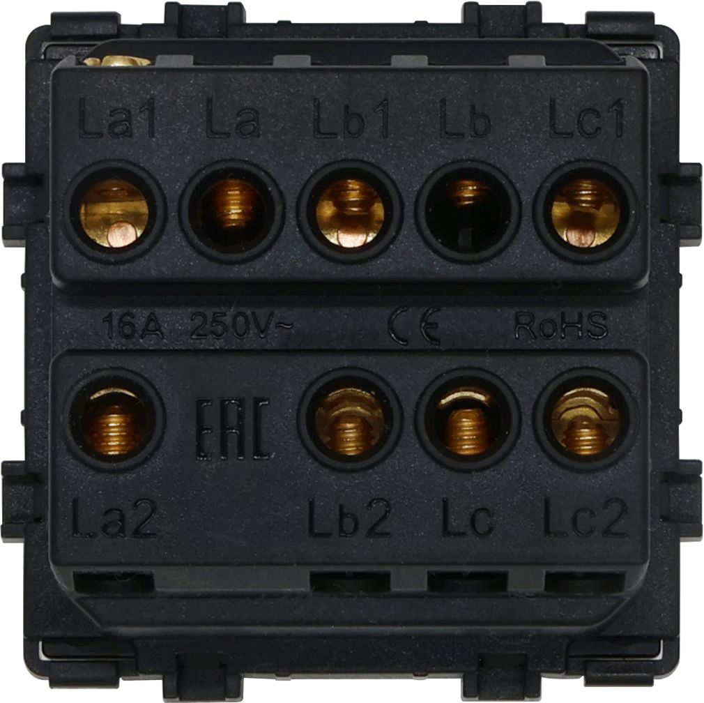 Купить Выключатель проходной, 3 клавиши, рамка 86х86мм стекло, цвет черный в интернет-магазине Mvava.ru