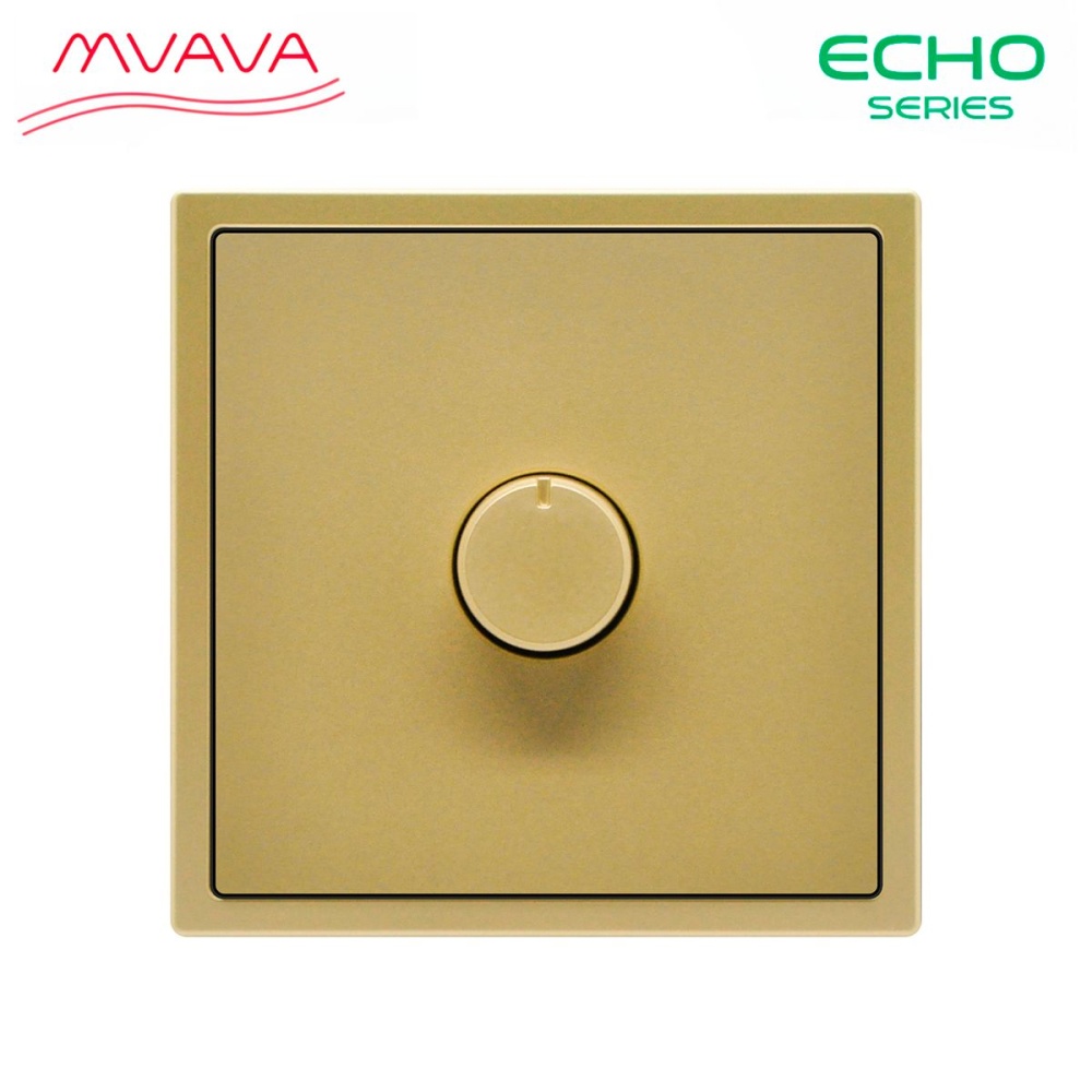 Выключатель диммер echo, 1 пост, рамка пластик 81х81мм, цвет золото MVAVA