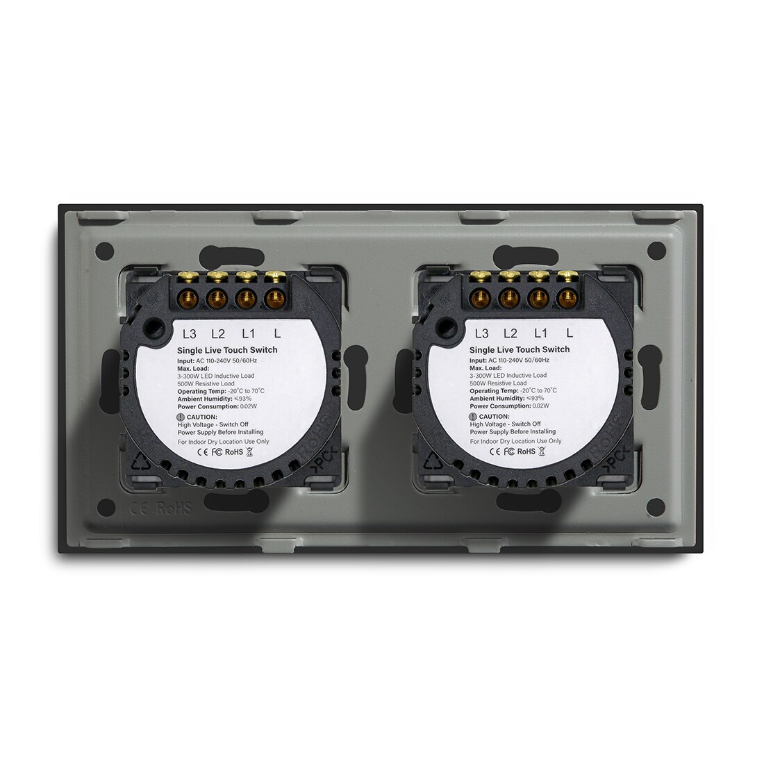 Купить Сенсорный выключатель 6 клавиш, 2 поста (3G+3G) стекло 157х86мм цвет белый в интернет-магазине Mvava.ru