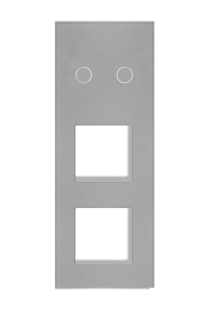 Купить Рамка комби вертикальная 3 поста (2G+2F) 228*86мм, стекло, цвет серый в интернет-магазине Mvava.ru