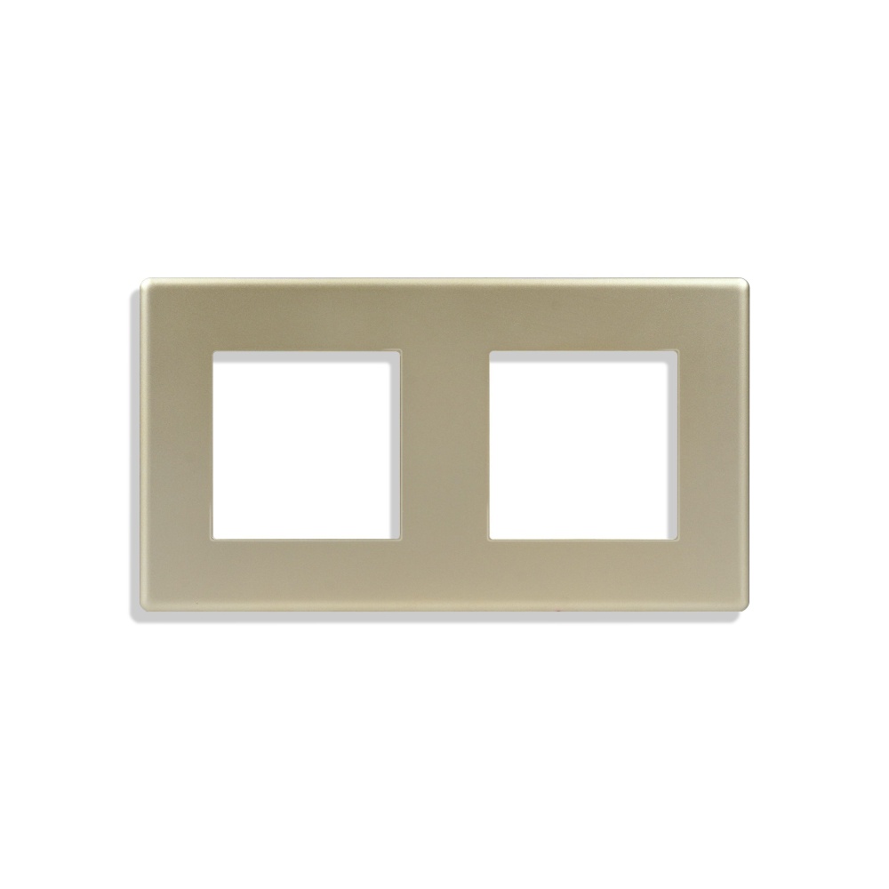 Купить Рамка 2 поста 157*86мм, пластик, цвет золотой в интернет-магазине Mvava.ru