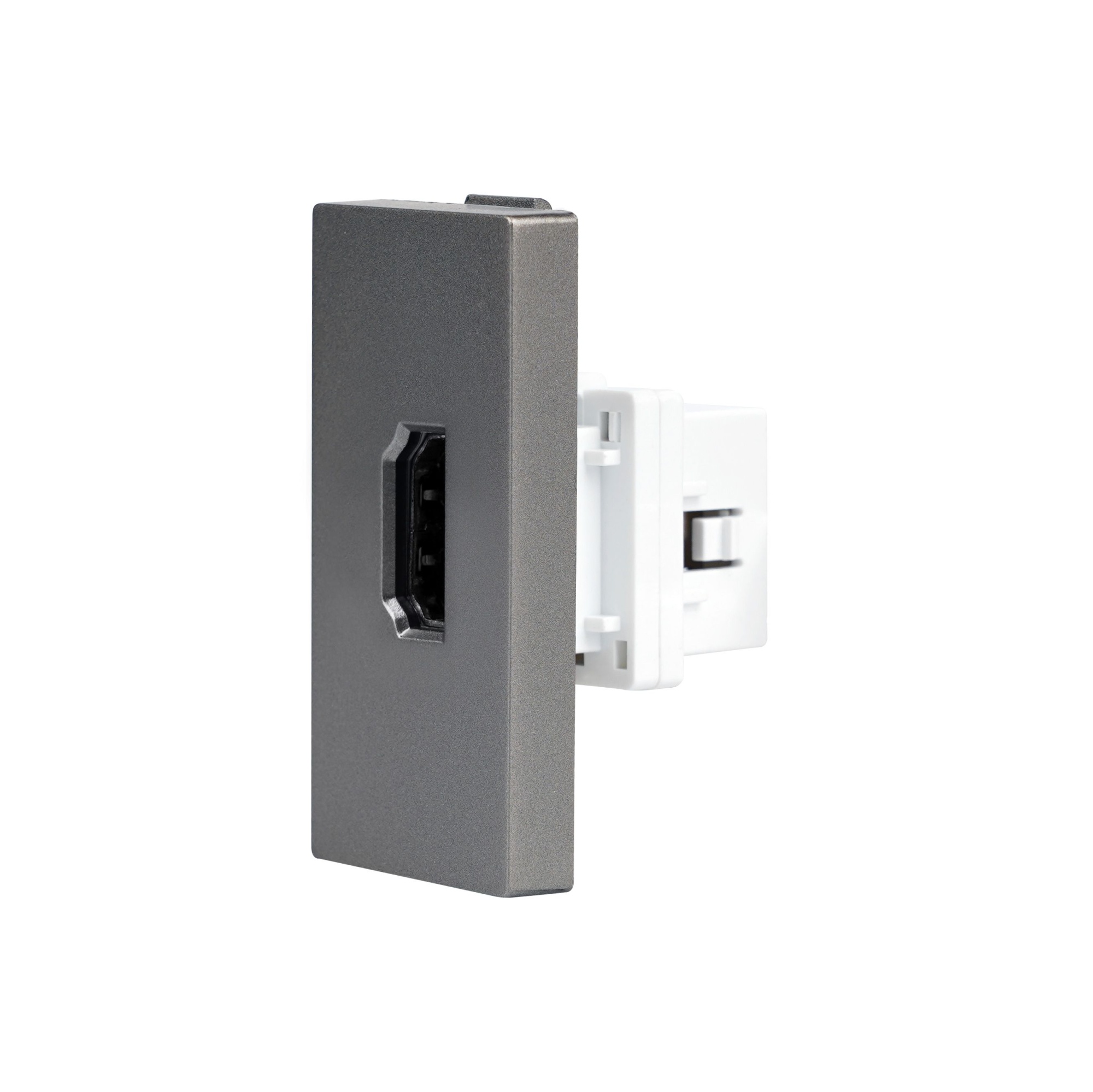 Купить Механизм розетки, 1/2 HDMI (без рамки) цвет серый в интернет-магазине Mvava.ru