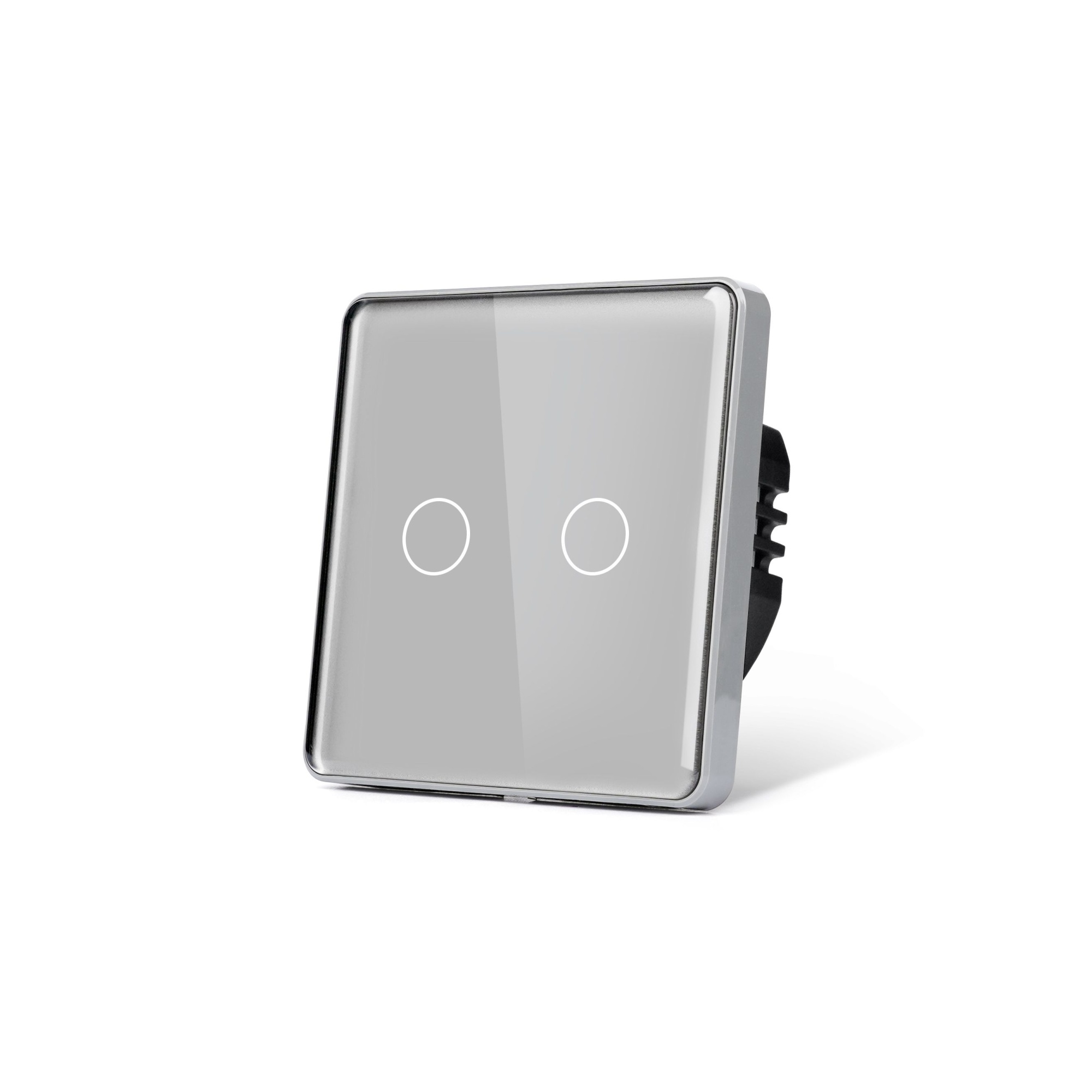 Купить Cенсорный Wi-Fi выключатель с Алисой, 2 клавиши 1 пост, (2G) стекло 2.5D 86х86мм цвет серый в интернет-магазине Mvava.ru