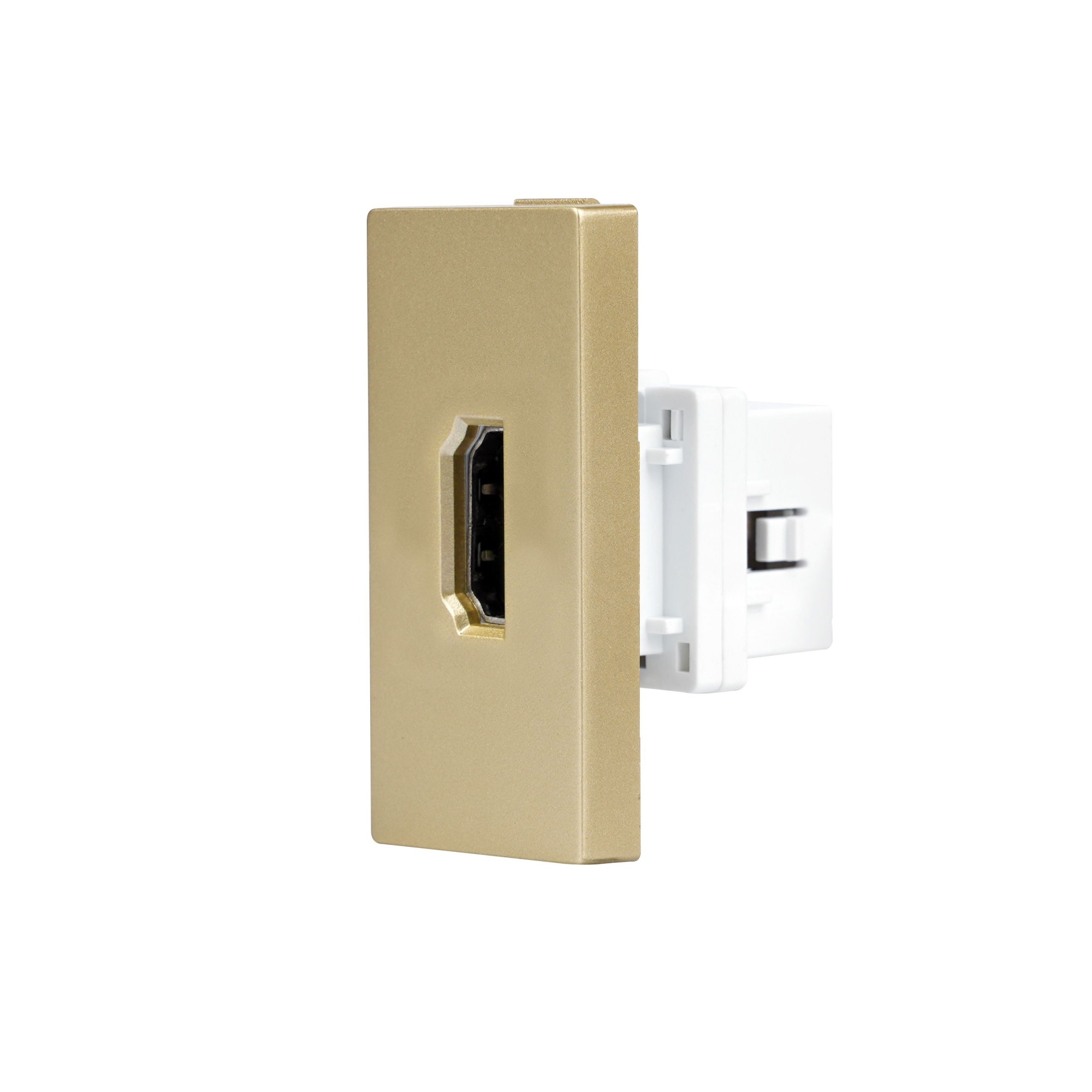 Купить Механизм розетки, 1/2 HDMI (без рамки) цвет золотой в интернет-магазине Mvava.ru