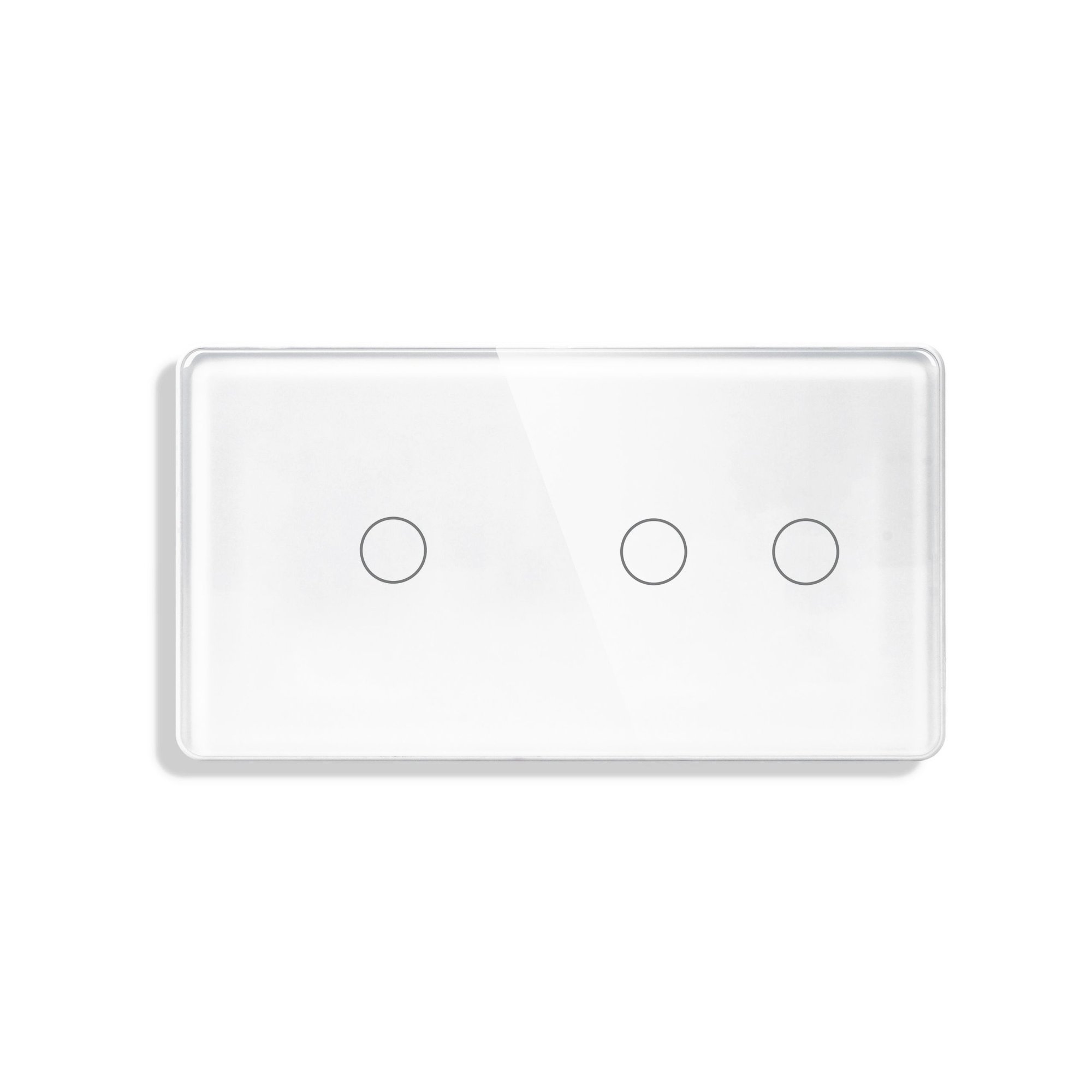 Купить Сенсорный выключатель WiFi с нулем 3кл. 2поста (1G+2G) стекло 2.5D 157х86мм цвет белый в интернет-магазине Mvava.ru