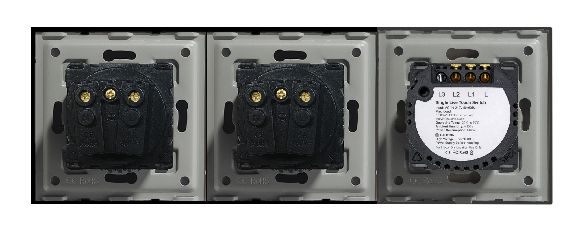 Купить Сенсорный выключатель с розеткой 3кл. 2 розетки, 3 поста (3G+2EU) стекло 228х86мм цвет белый в интернет-магазине Mvava.ru