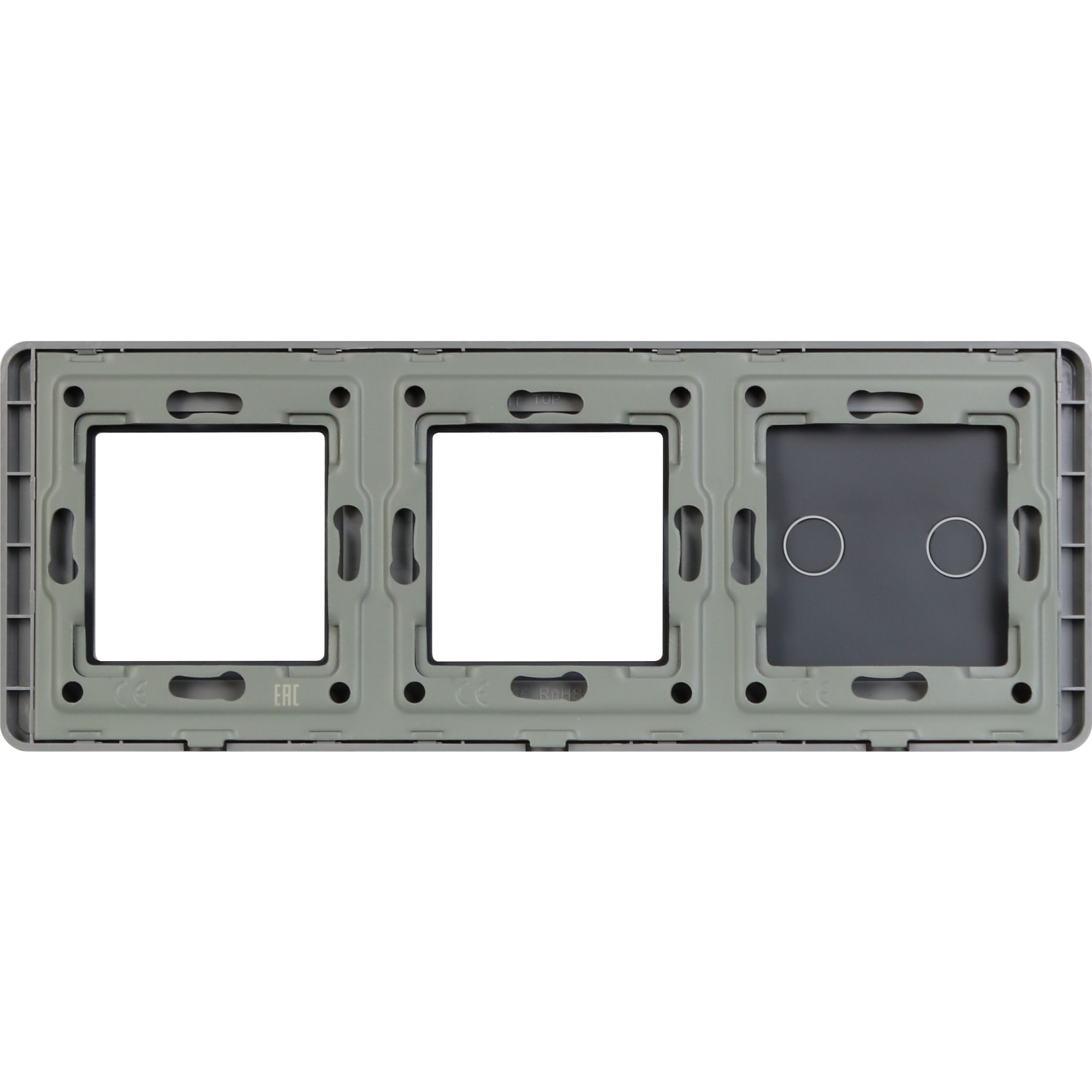 Купить Рамка комби 3 поста (2G+2F) 228*86мм, стекло 2.5D, цвет серый в интернет-магазине Mvava.ru