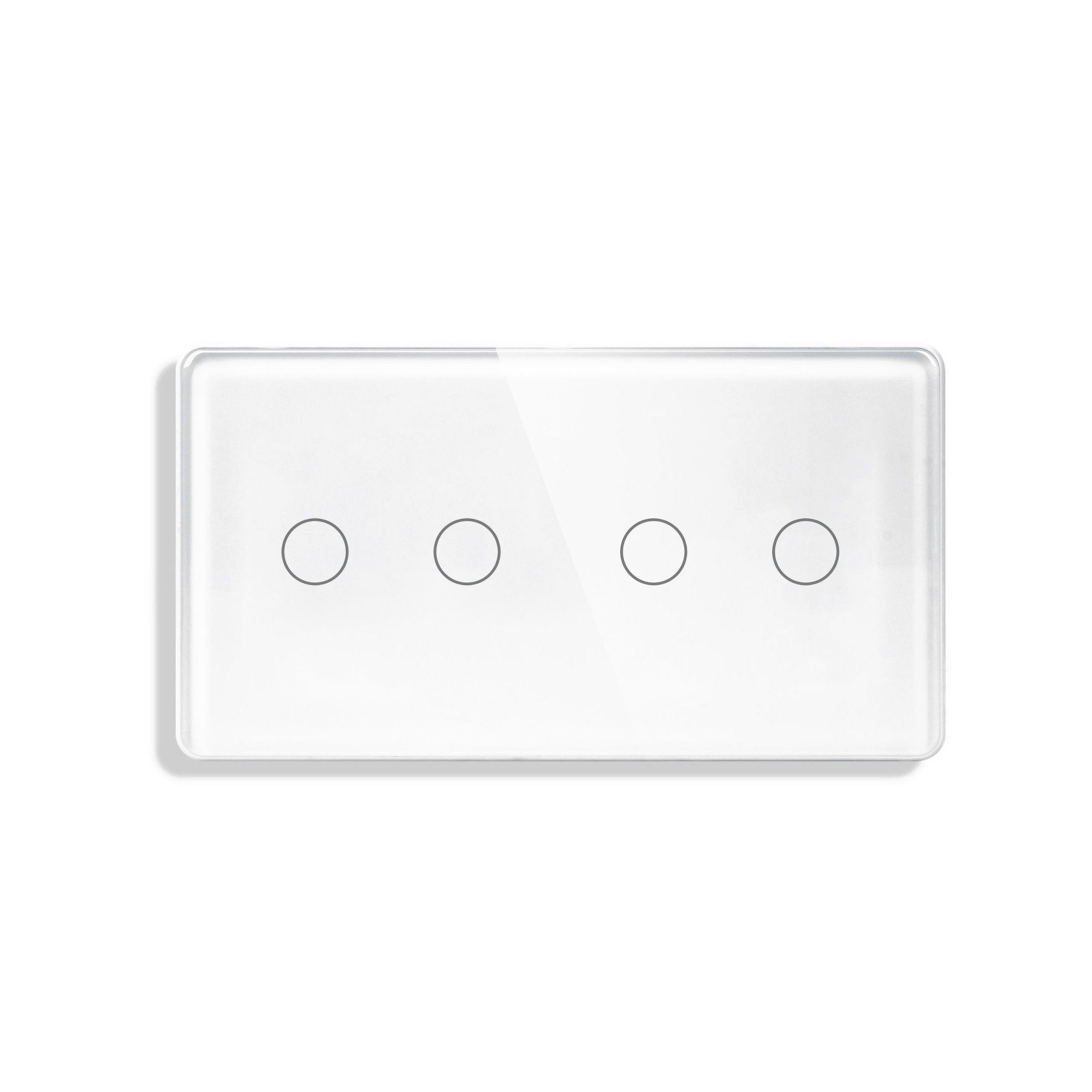 Купить Сенсорный выключатель WiFi с нулем 4кл. 2поста (2G+2G) стекло 2.5D 157х86мм цвет белый в интернет-магазине Mvava.ru