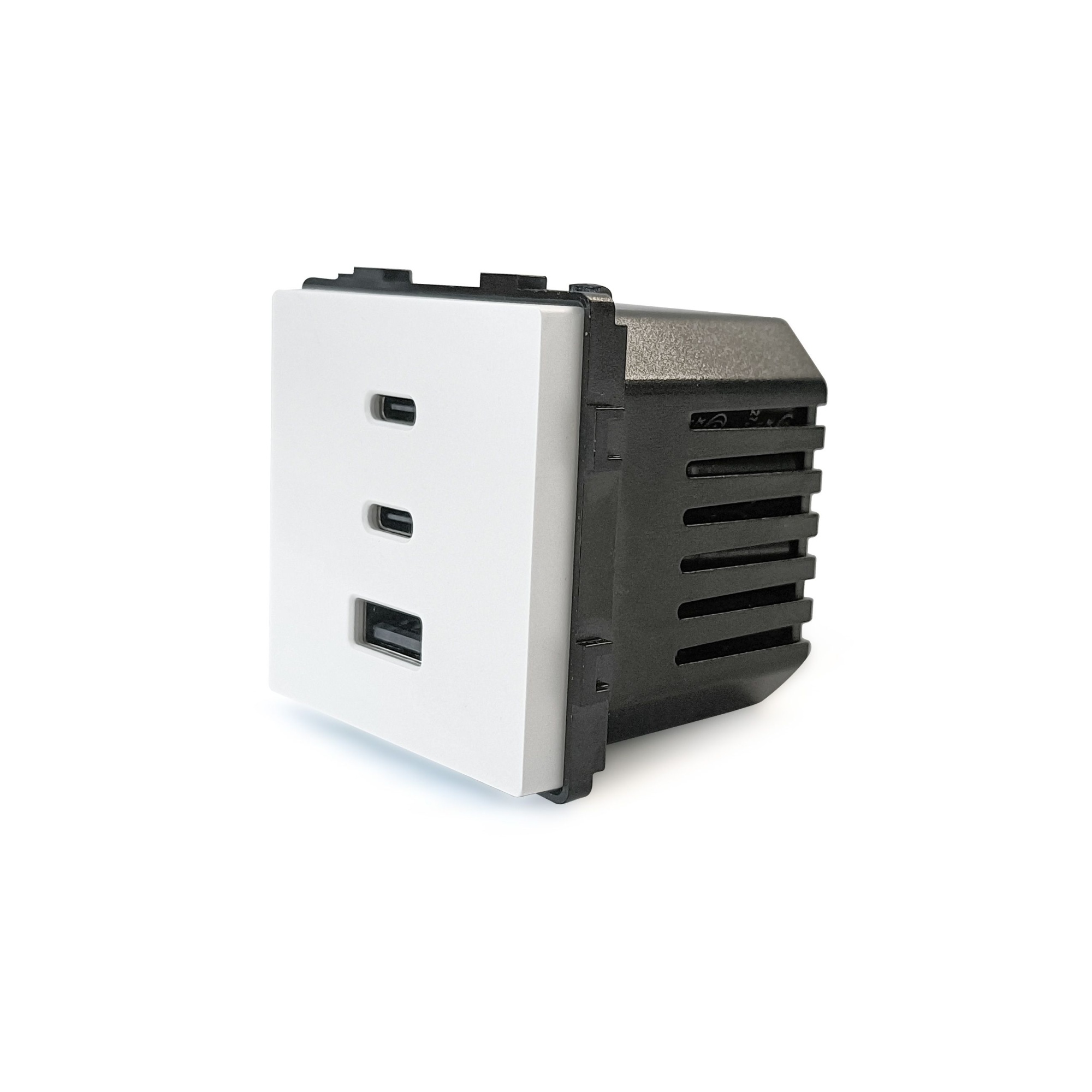 Купить Механизм розетки (без рамки) 3Usb C+C+A, быстрая зарядка 65Вт, цвет белый в интернет-магазине Mvava.ru
